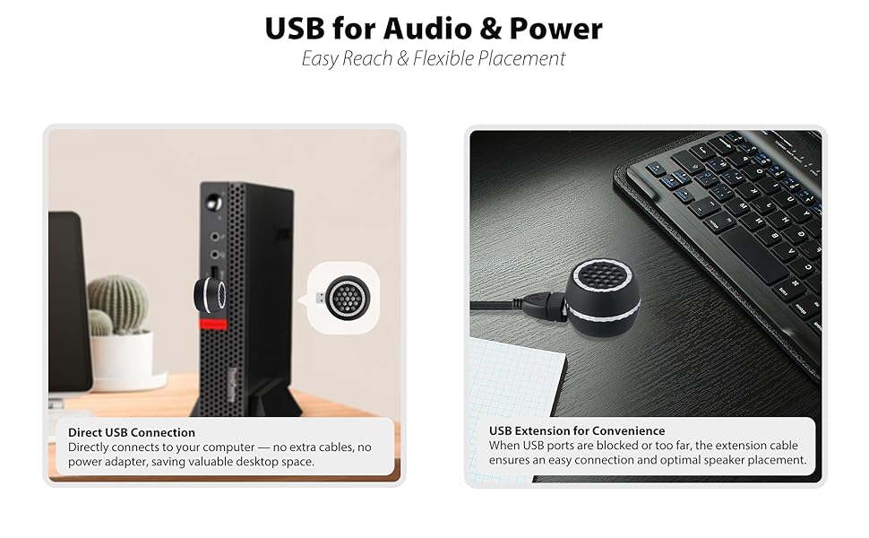 USB Extension Cable for Audio and Power