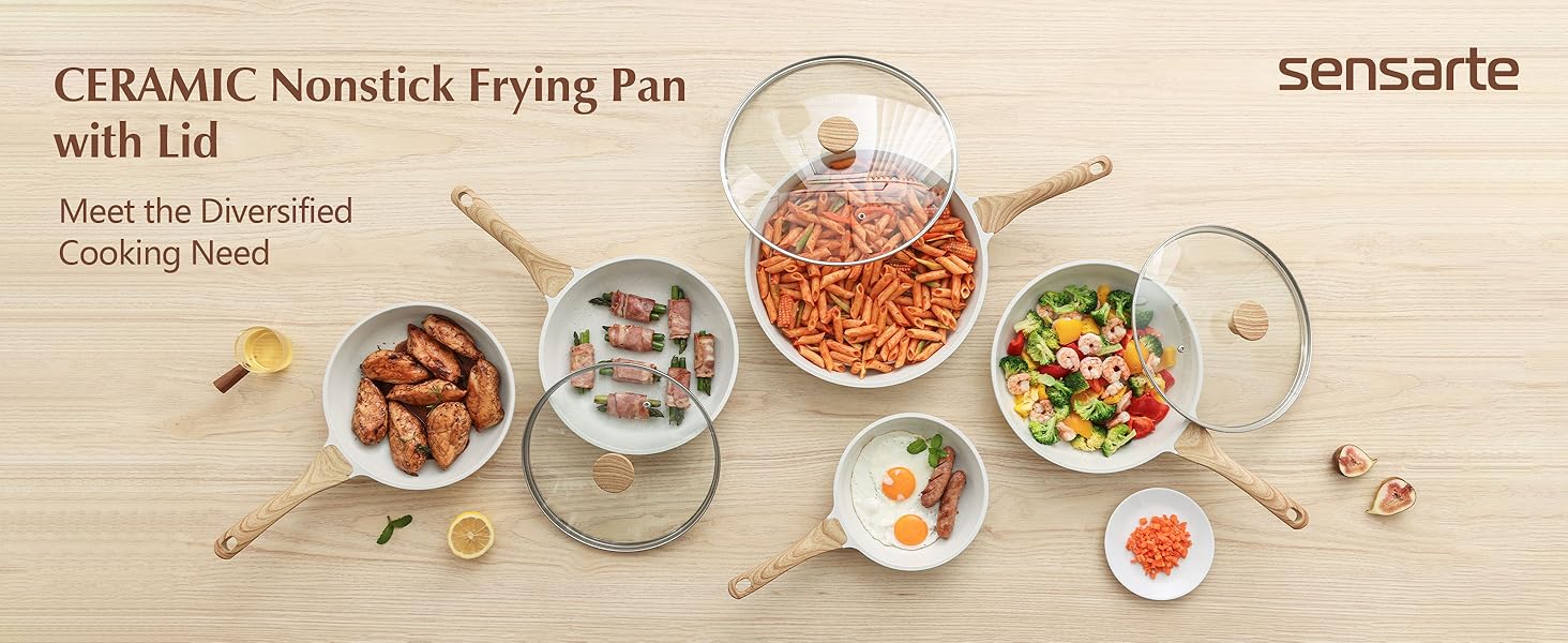 ceramic frying pan with lid