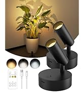 GOODEA Spotlights Indoor with Remote, 3000mAh Rechargeable Battery Plant Spotlight Indoor, Wirele...