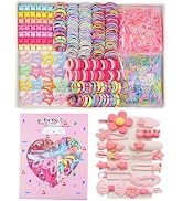 889 pcs Elastic Hair Bands for Girls Hair Accessories Ponytail Holders Colorful Rubber Bands Set ...