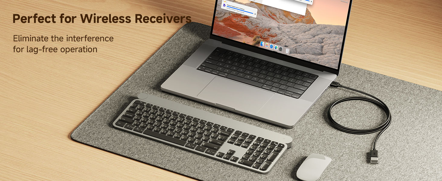 USB extender cable reduces wireless interference for stable device connections