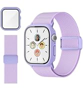 sylacor Compatible with Kids Apple Watch Band with Case (Purple, 40mm)