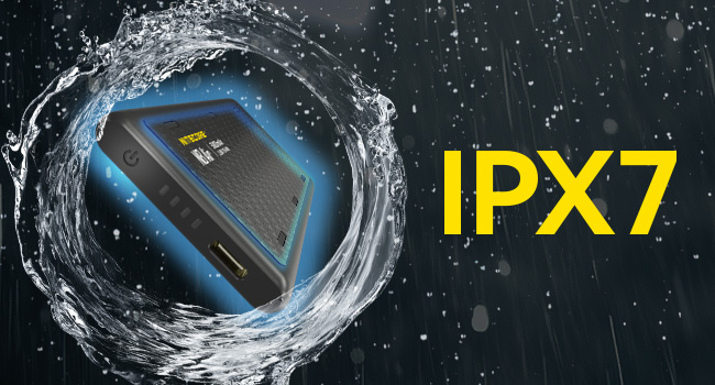 The NB Air surrounded by water and rain.