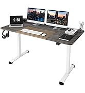 Tangkula 55 x 28 Inch Large Electric Standing Desk, Height Adjustable Sit to Stand Desk with Powe...
