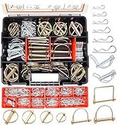 mankk 202PCS Heavy Duty Hitch Pins Clip Pins Assortment Kit Tractor Pins Linch Pins PTO Pins R Cl...
