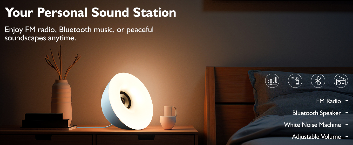 SUNRISE ALARM CLOCK WITH WHITE NOISE MACHINE