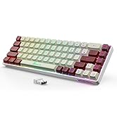 GEODMAER 65% Wireless Gaming Keyboard: LED Backlit, 68 Keys, Ultra-Compact, Anti-ghosting, No-Con...