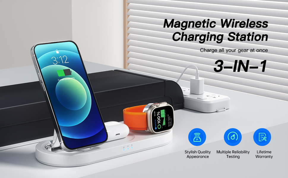 charging station charger iPhone apple wireless watch mag safe stand phone pad AirPods travel