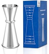 Lexenic 2oz 1oz Premium Japanese Jigger with 7 Measurements Inside for Bartender, 304 Stainless S...