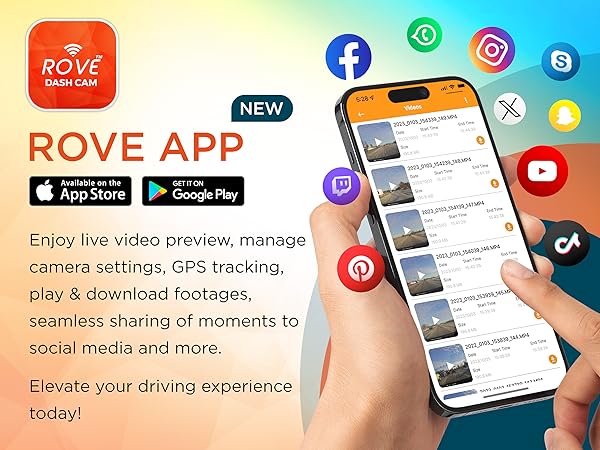 wireless dash cam, wifi dash cam with app