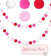 Felt Ball Garland Pink White Pom Pom Garland