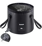 Spopal Collapsible Bucket with Handle 20L, Multifunctional Folding Water Container for Camping, H...