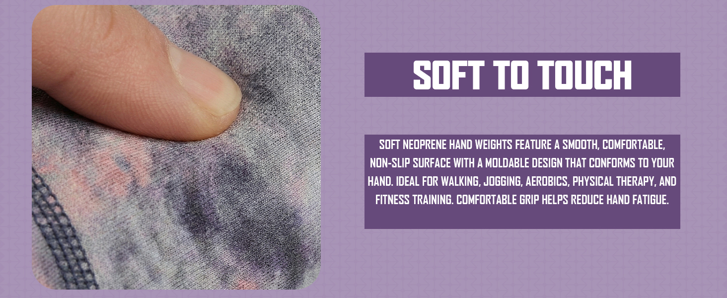 Lightweight, soft-handled walking weights for resistance and strength training
