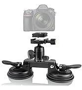 Professional Heavy Duty (20 lbs Load) DSLR Mirorrless Camera Suction Cup Car Mount Camcorder Vehi...