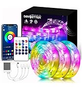DAYBETTER Led Strip Lights Waterproof, Smart Outdoor Lights, Led Light Strips with Remote, App Co...