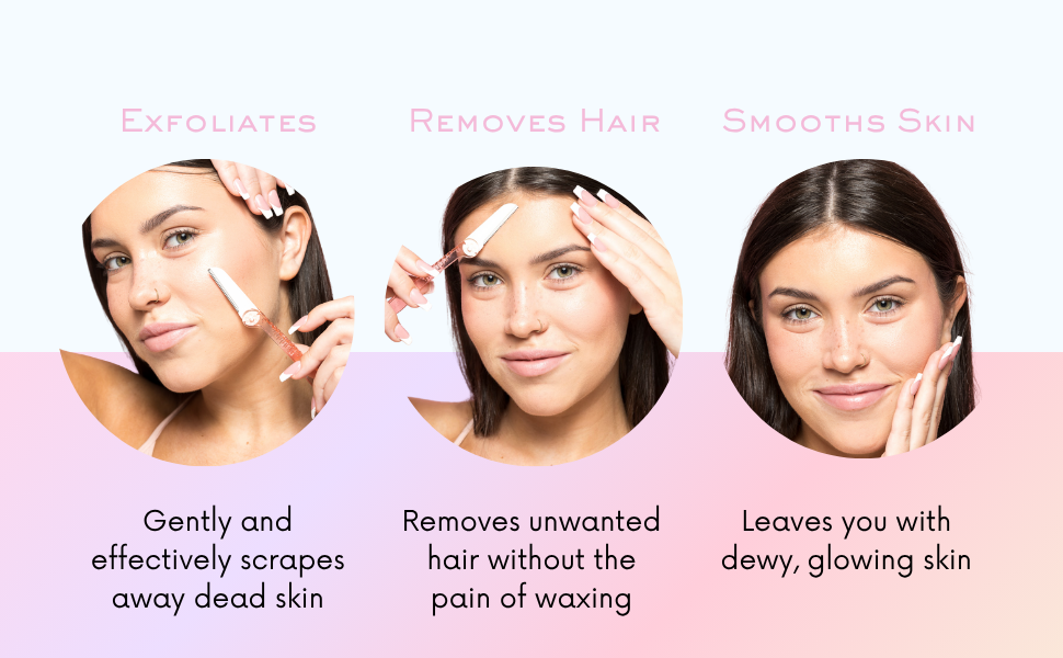 Exfoliates, removes hair, smooths skin.