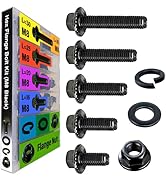 EEEEE Black Metric Hex Flanged Nuts and Bolts Assortment Kit and Nuts Kit Set M8 Bolt 16mm 20mm 2...