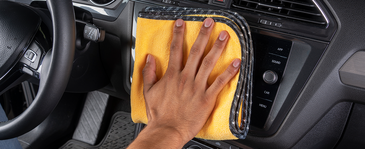 Thick, absorbent towels for safe car washing and drying without scratches or swirl marks