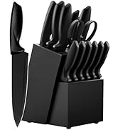 Knife Set, KroWallu 16 Pieces Knife Sets for Kitchen with Block, Dishwasher Safe Kitchen Knife Se...