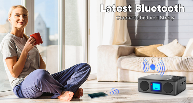 Portable cd player with bluetooth