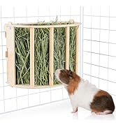 Guinea Pig Hay Feeder Wooden Rabbit Hay Feeder Big Volume Bunny Hay Holder Hanging Hay Rack with ...