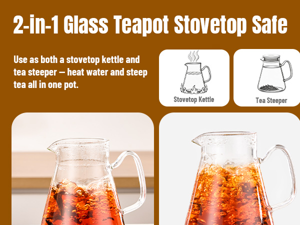 2-in-1 Tea Kettle &amp;amp; Tea Pot for Stovetop Use