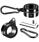 BONWIN 1" Black Flag Pole Rings, 2 Pcs Anti Wrap Aluminum Alloy Flag Pole Clip Swivels, 360° Rota...