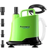 FREESEA Submersible Water Pump For Fountain: 1200 GPH 100W Adjustable Sump Pump For Pond Hydropon...