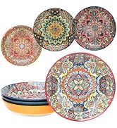 Ronanemon Pasta Bowls Set of 4, 32 oz Large Salad Bowls, 8.2" Serving Bowls Porcelain Prep Dinner...