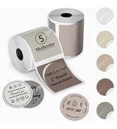 300Pcs 2 Inch Round Thermal Labels for Label Maker, Beige-Brown Series Thermal Stickers for Baker...