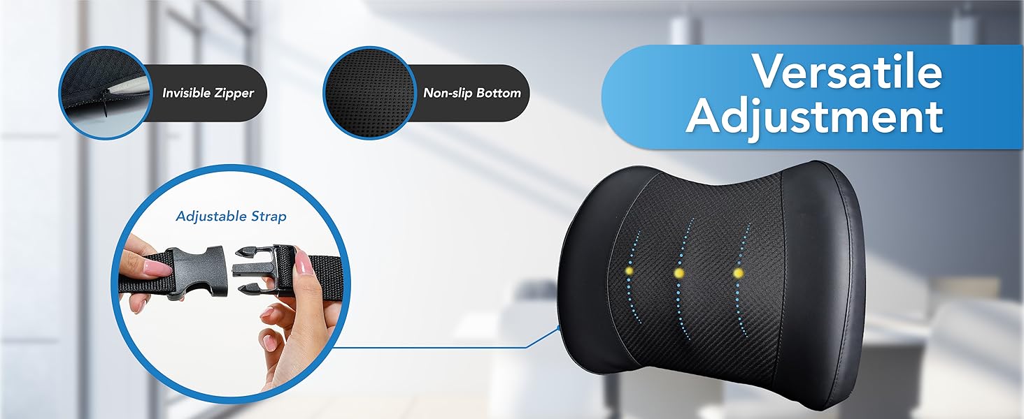 Adjustable Strap &amp;amp; Wide Application - Lumbar support has adjustable and elastic straps