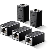 Hulami Ethernet Coupler, 5 Pack 1000Mbps High Speed Ethernet Extender for Cat7 Cat6 Cat5e Cat5 Ca...