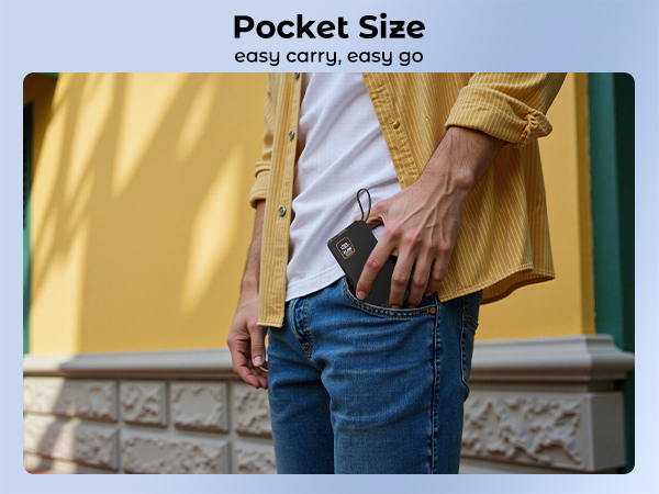 Pocket Size easy carry, easy go battery pack charger portable