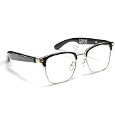 Jacuate Bluetooth Audio Smart Glasses for Men&amp; Women,Anti Blue Light Safety Glasses with Open Ear...