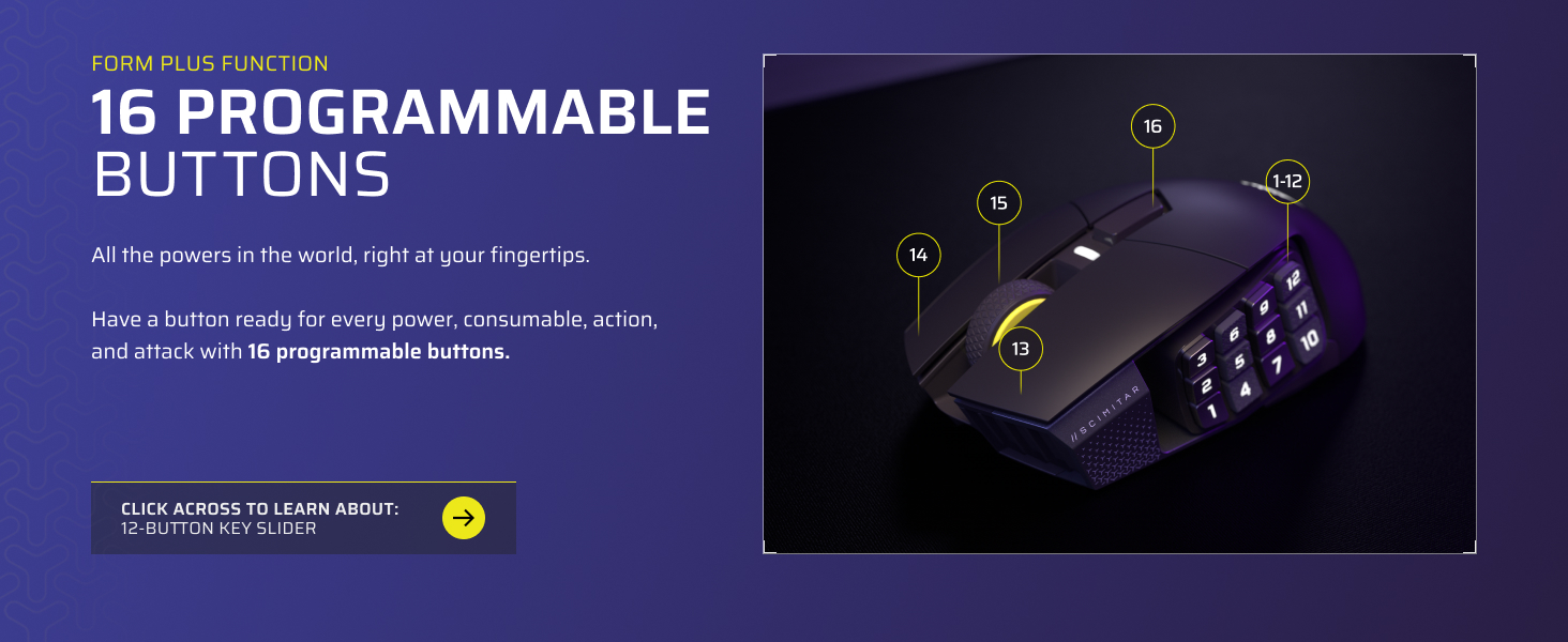 16 programmable buttons, mmo mouse, moba mouse