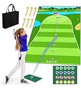 Dollox Golf Chipping Game - Training Mat with Hitting Mat for Adults &amp; Kids - 20 Golf Balls