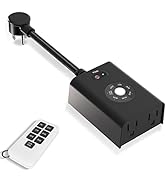 Minoston Outdoor Timer for Lights with Remote, Outdoor Light Timer Weatherproof 2 Outlets 15A Plu...