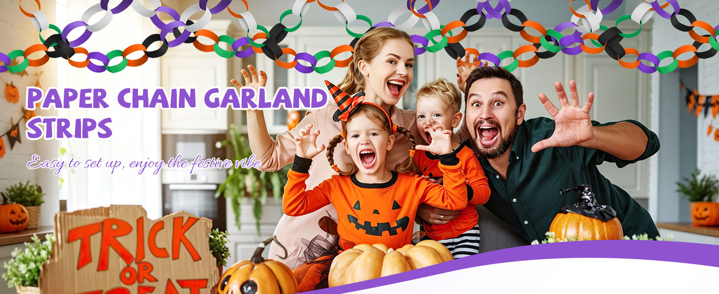 Halloween Color Paper Chain Strips