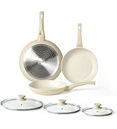 Frying Pan Set with Lids - Nonstick Frying Pan Set 3 Pcs, Non Stick Granite Cookware Set, Inducti...