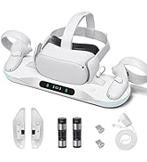 Charging Dock for Meta Quest 2, Auto-Clamping VR Charging Station for Quest 2 with 2 Rechargeable...