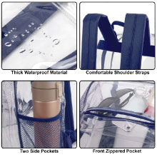 waterproof transparent backpack bags for travel, waterproof school backpack for women men kids