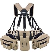 JACKSON PALMER Professional Comfort-Rig Tool Belt with Adjustable Suspenders (Detachable Pockets ...