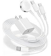 for Apple Watch Charger Fast Charging,3 in 1 Multi Chargers Cable with 20W USB C Charger, iWatch ...