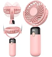 TOPK Portable Handheld Fan, 5000mAh Battery Operated Fan With LED Display, Handheld/Neck/Desk 3 i...