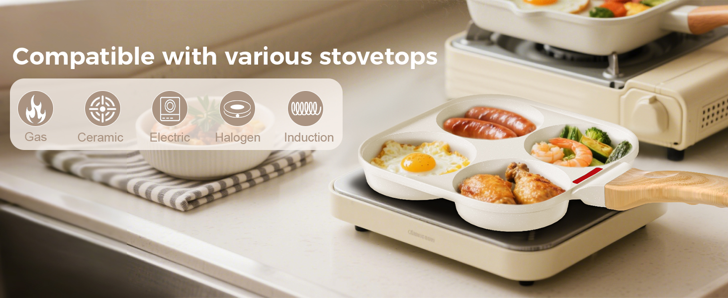 4 Hole Egg Frying Pan For Breakfast