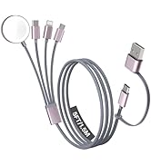 Travel Essentials, 4 in 2 Multi Charging Cable for Apple Watch Charger/iPhone Charger,USB C Cable...