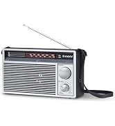 Portable AM/FM Radio with Bluetooth, Includes Adjustable Shoulder Strap | Rechargeable Battery/US...