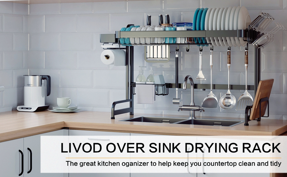 over sink dish drying rack