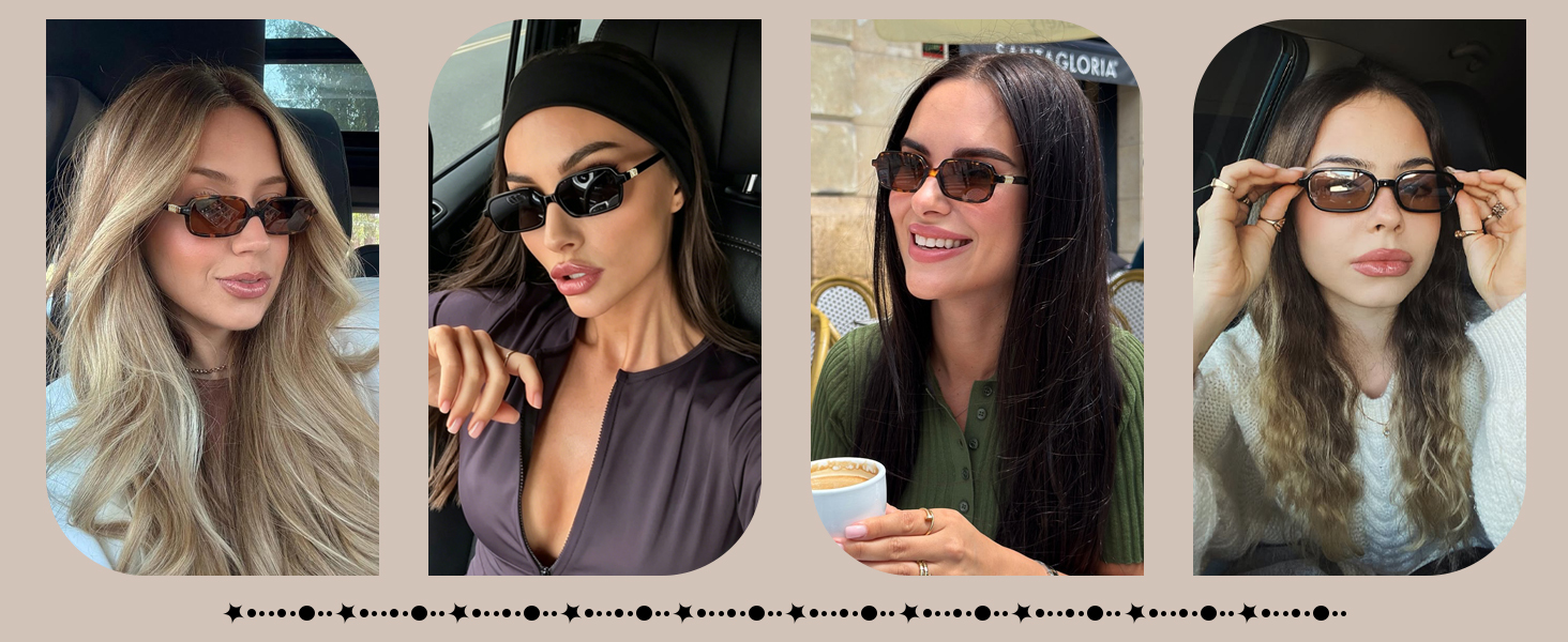 Small rectangular sunglasses