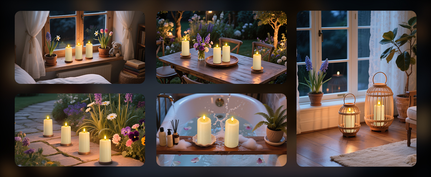 rechargeable candles pillar decorative decorations pillars